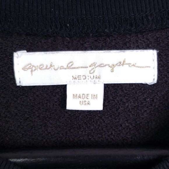 Spiritual Gangster Women's Medium Black "Grateful" Metallic Graphic Sweater Top - Picture 6 of 8